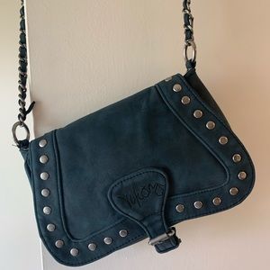 Volcom blue suede crossbody bag